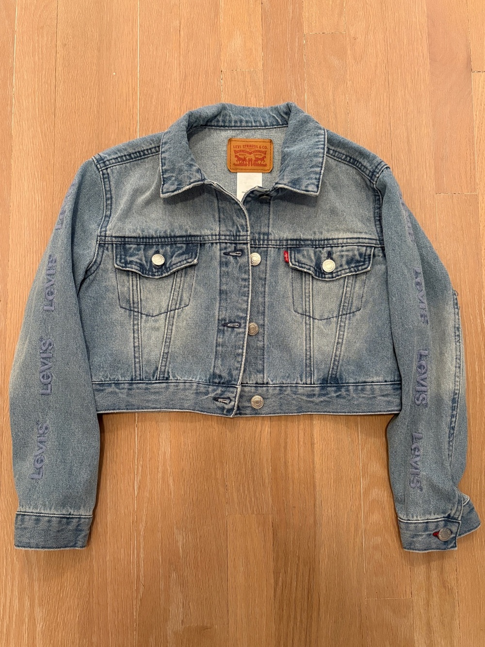 Levi's Light Blue Cropped Denim Jacket Big Girl Size 10-12 Years